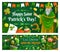 Happy Saint Patrick day, Irish flag and shamrock