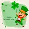 Happy Saint Patrick`s Day. Funny leprechaun