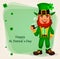 Happy Saint Patrick`s Day. Funny leprechaun