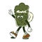 Happy Saint Patricks Day retro sticker. Funky groovy cartoon character walking green beer in a glass glass. Vintage