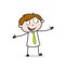 Happy Salesman Showing Hand Gesture Illustration