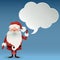 Happy Santa Claus character with a speech bubble for design banners, postcards, flyers and more. Illustration Merry Christmas Sant
