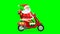 Happy Santa Claus riding on a moped