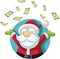 Happy Santa Claus Throwing Money up in the Air