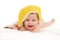 A happy satisfied baby, toddler, newborn, baby covered with a towel after bathing, hygiene in babies, healthy sleep conception, co