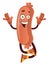 Happy sausage, illustration, vector