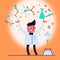 Happy Scientist chemical vector graphic