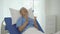 Happy senior Asian patient lying in hospital bed Medical health insurance concept