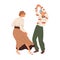Happy senior couple dancing. Active elderly man and woman dance with fun and joy. Old aged spouse, wife and husband