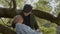 Happy senior couple spending time in park on sunny autumn day