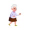 happy senior lady carrying cake piece in canteen cartoon vector