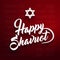 Happy Shavuot greeting with hebrew letters on background means Jewish holiday of Shavuot