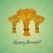 Happy Shavuot Jewish holiday greeting card. Sheaves of wheat