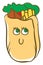 Happy shawarma, vector or color illustration