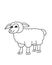 Happy Sheep line art illustration cartoon white background