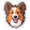 Happy Shetland Sheepdog Head Cartoon Sticker