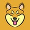 Happy shiba inu dog face