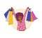 Happy shopper or satisfied client character, flat vector illustration isolated.