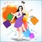 Happy shopping vector illustration