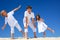 Happy siblings on beach