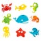 Happy Silly Cute Sea Animals Set