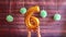 Happy sixth birthday, golden air balloons with number six
