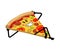 Happy Slice pizza. cartoon food. Vector illustration