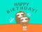 Happy Sloth dad and son cartoon, Humor Birthday card
