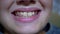 Happy smile on Boy`s face. Close-up of baby`s lips and mouth. Child Shows Teeth