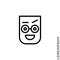 Happy Smile Eyes Open with a raised eyebrow Emoticon Icon Vector Illustration. Outline Style. Smile vector icon, happy symbol.