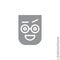 Happy Smile Eyes Open with a raised eyebrow Emoticon Icon Vector Illustration. Style. Smile vector icon, happy symbol. Linear
