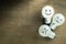 Happy smile face with average and bad emotion light bulb as feedback and evaluation concept