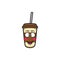 Happy smile open mouth cheerful coffee takeaway hot cartoon hot cup character cartoon mascot emoji illustration