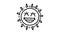 happy smile sun line icon animation Motion graphics 4k video motion illustration sign. Outline doodle style alpha