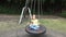 Happy Smiley Girl Swinging Outdoor, Child Playing at Playground Park Children 4K