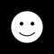 Happy smiley vector icon. Black and white smile illustration. Solid linear emotion icon.