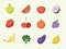 Happy smiling cartoon fruits icon.