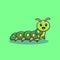 Happy smiling caterpillar illustration design. Isolated animal concept design