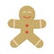 Happy smiling christmas cookie cartoon character. Cheerful posit