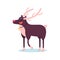 Happy smiling christmas deer cartoon character smiling with raising hoof. Cheerful positive xmas reindeer. Santa caribou vector i