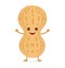 Happy smiling cute peanut. Vector flat