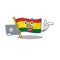 Happy smiling flag guatermala cartoon character working with laptop