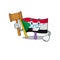 Happy smiling flag sudan judge cartoon character
