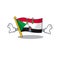 Happy smiling flag sudan money eye cartoon character