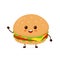 Happy smiling funny cute burger