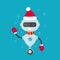 Happy smiling robot, chat bot in christmas