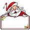 Happy smiling Santa Claus cartoon character presenting message o