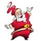 Happy smiling Santa Claus cartoon character presenting and wishing merry christmas