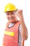 Happy, smiling senior construction worker or engineer