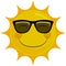 Happy Smiling Sun Character with Sunglasses